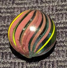 Oxblood & Blue-Glass Transparent Coreless Swirl - Old Rare ...