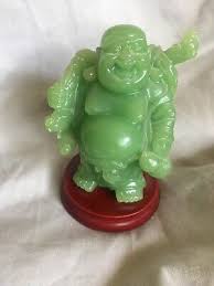 Vintage Chinese Green Laughing Buddha 4 inch tall, Standing, on base | eBay