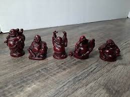Vintage Miniature Laughing Buddha Red Resin Lot of 5 Buddhism | eBay