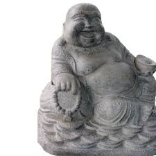 Happy Buddha Hotei Garden Statue Good Fortune cast lava stone Bali Yard Art | eBay Australia