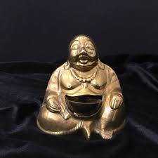 Vintage Brass Laughing Buddha Statue - Aromatherapy Oil ...