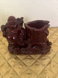 Vintage Chinese Resin Laughing Happy Buddha Figure Statue ...
