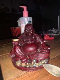 Buddha Asian Burgundy Red Resin Heavy Vintage Figure Feng ...