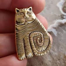 Great Condition Laurel Burch Cat Pin Gold Metal 1 1/4" - Etsy