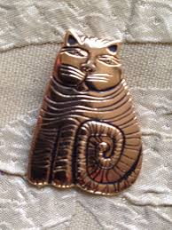 Laurel Burch, broche chat Shambala en or, bijoux d'art signés - Etsy France