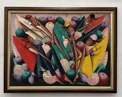 Vintage Haitian Painting, Signed Sold As Is