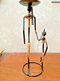 Art Deco Rod Iron Lady Sculpture Candle Holder. Free ...