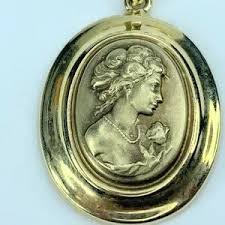 Jewelry | Italy Milor 14k Yellow Gold Repousse Cameo Earrings Pendant Set 56g Jr8893 | Poshmark