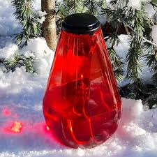 Generisch Set of 2 inserts for liquid wax candle, grave candle, oil lamp Lina. Burning time of at least 2 weeks (2 x 7 days burning time) - red: Buy Online at