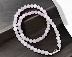Rare! Rose Quartz Beaded Necklace, 6mm Rose Quartz Smooth ...