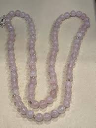 Grade A+ Rose Quartz Crystal Bead Necklace 8.5 mm, With 14 K ...