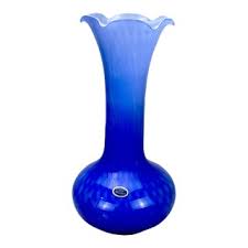 Vintage Italian Murano Cobalt Blue Blown Art Glass Flared ...