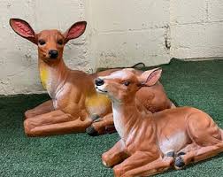 Beautiful HANDMADE Concrete Family Deer Statues, Modern Home ...