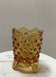 Fenton Amber Glass Hobnail Toothpick Holder Perfect | eBay