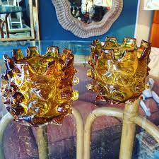 Unique Pair | Thorn Glass Hurricane Vases by Lazy Susan ...