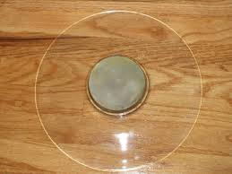 Vintage Large Torte Or Cake Plate Clear Thick Glass w/ brass ...