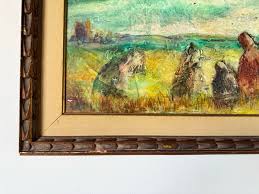 1980s Vintage Impressionist Abstract Landscape Oil on ...