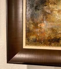 Mid-Century Modern Signed Impressionistic Vertical Landscape ...