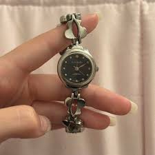 vintage Paul Jardin silver tone watch with black... | Depop