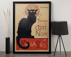 Le Chat Noir Poster, Vintage French Art, Classic Black Cat ...
