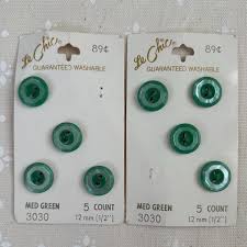 Light Aqua Green Buttons, 1/2 Inch, by Le Chic, Vintage 2 ...