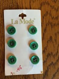 Vintage La Mode Buttons Green Original Card - Etsy