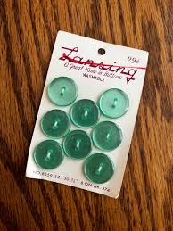 1970's Lansing Pearlescent Green Plastic Buttons - Set of 8 ...