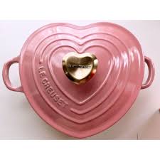 Le Creuset Cast Iron Shallow D'amour Dish With Lid French Rose Pink Heart Knob | eBay