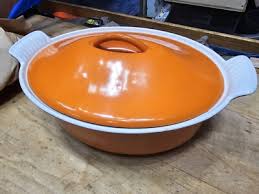 VINTAGE Le Creuset Oval Dutch Oven Orange With Lid Made ...