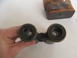 Antique Brass Paris France Binoculars w/ Orig Leather Case ...
