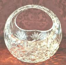 Vintage Lead Crystal Round Bride's Basket Bowl With Handle ...
