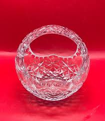 Vintage Heavy Clear Lead Crystal Basket - Etsy