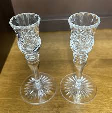 Harrods Candlesticks Hand Cut Lead Crystal Taper Candle 6” w ...