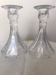 Vintage Cut Crystal Glass Candlesticks, Glass Candlesticks ...