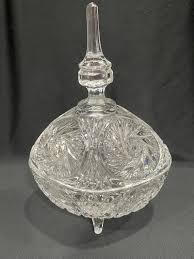 Oval Crystal Covered Candy Dish, Footed Crystal Candy Dish ...