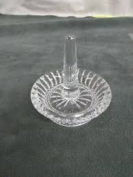 Old Clear Cut Glass Round Ring Jewelry Holder ~ 3" Tall ~ 3" Diameter | eBay Australia