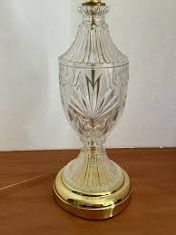 Vintage Lead Crystal Table Lamp With Gold-tone Base White ...