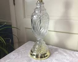 Buy Vintage Glass Lamp Clear Etched Glass Lamp Crystal Lamp ...
