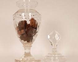 Victorian Sweetmeat Jar Cut Crystal Antique Footed Glass Urn ...