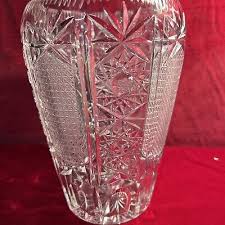 Vintage Clear Crystal Vase With Pineapple And Snowflake Or Star Pattern (M7-4) | eBay
