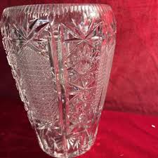 Vintage Clear Crystal Vase With Pineapple And Snowflake Or Star Pattern (M7-4) | eBay