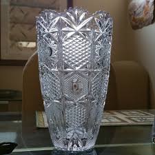 Vintage 10" AMERICAN BRILLIANT CUT Crystal Vase Sawtooth Etched Pineapple Glass | eBay