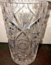 GORGEOUS HOBSTAR AMERICAN BRILLIANT PERIOD CRYSTAL CUT VASE, c. 1880-1900 6.5” | eBay Australia