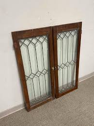 Sold at Auction: Pair of American Leaded Glass Cabinet Window Doors