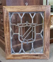 Leaded Glass Window with Center Heraldic Crest Design in ...