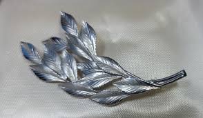 VINTAGE A & Z .925 Sterling Silver - Multi-Textured Leaf Brooch / Pin 2.5" L | eBay
