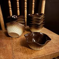 Vintage Rare Italian Bormioli Rocco Glass Ice Cream Bowls - Wavy Edge Waffle Cone Design - Etsy