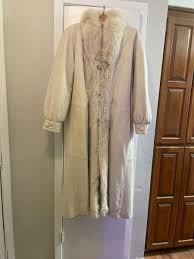 Silver Fox fur deer skin full length coat | eBay