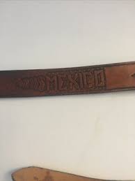 Handmade Leather Belt Brown 38 Mexico/Acapulco Engraved | eBay