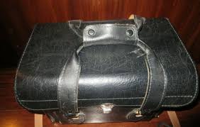 VINTAGE 1955 YKK BLACK LEATHER LARGE CAMERA STORAGE BAG MADE ...